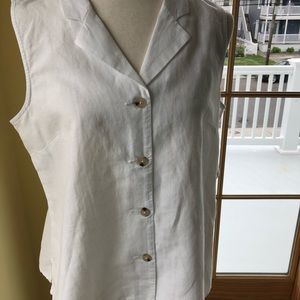 Sleeveless linen top